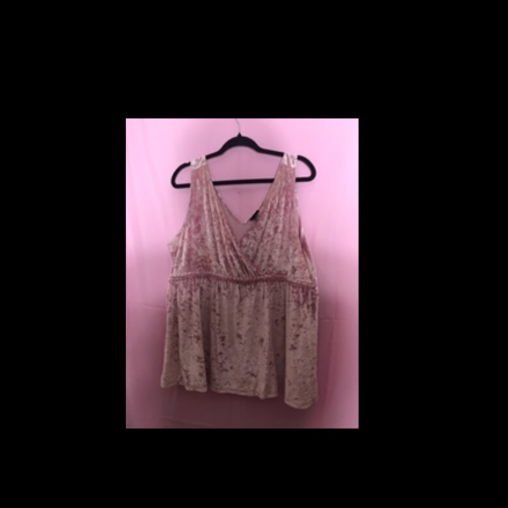 Torrid Pink Crushed Velvet Tank Top